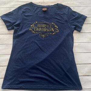 Harley-Davidson Women’s T-shirt Sz L Navy Blue